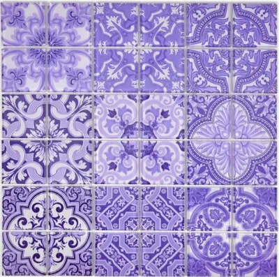 Produktbild von Retro Vintage Mosaikfliese Transluzent violett Glasmosaik Crystal ITALY MOS68-Retro-I