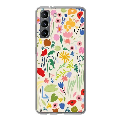 Produktbild von MuchoWow® Handyhülle Schutzhülle Hülle für Samsung Galaxy S21 Blumen - Muster - Pflanzen Silikon Softcase Handy Hülle - Softcase