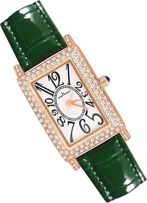 Produktbild von Elegante Damen Armbanduhr Analog Quadratisch Quarz Lederarmband Strass Design Kleine Uhr Geschenk für Frauen Alltag