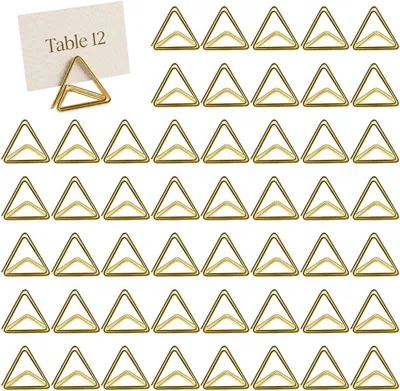 Produktbild von Tischkartenset 50 Stück, goldene Metallkartenhalter, für Tischdekoration