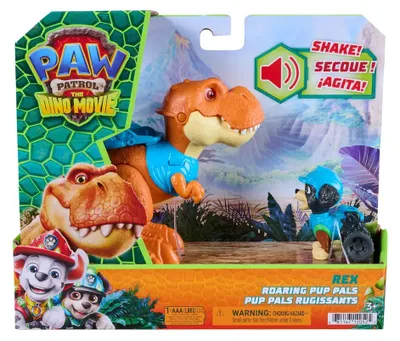 Image de PAW Patrol : Le Film des Dinosaures, Roaring Pups, figurine Rex et dinosaure T-Rex Timmy, piles non incluses, 320 g