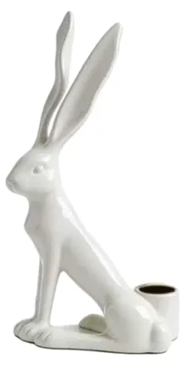 Produktbild von Osterhasen-Kerzenhalter, Kerzenständer mit Hasenmotiv, Tischdekoration, Frühlings- und Osterfest, Partydekoration, Schreibtischschmuck