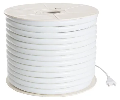 Produktbild von LED-Streifenrolle Neon Dimmbar 220V 50m Rot Rund 360° 9W/m Schnitt 100cm IP67 Rot