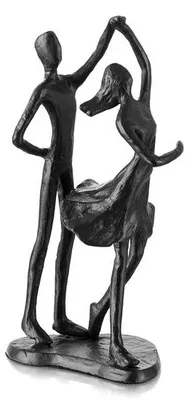 Immagine prodotto di Scultura a forma di cintura in metallo, nera, per coppie - Regalo per il 6° anniversario di matrimonio