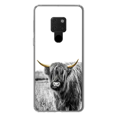 Produktbild von MuchoWow® Handyhülle Schutzhülle Hülle für Huawei P40 Lite Schottischer Highlander - Gold - Schwarz - Weiß Silikon Softcase Handy Hülle - Handy