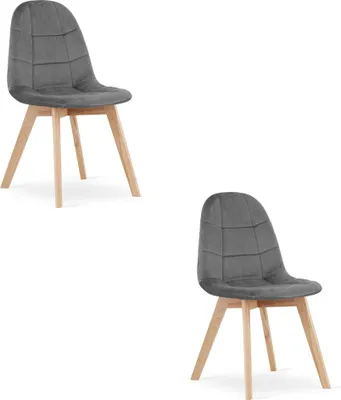 Obrázok produktu pre Stolička BORA - tmavosivý zamat x 2