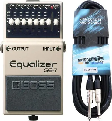 Produktbild von Boss GE-7 graphischer Equalizer mit Gitarrenkabel