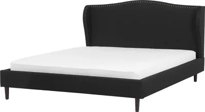 Obrázek produktu pro BELIANI postel Černá čalouněná s rámem 180 x 200 cm s čelo