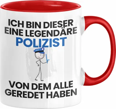 Produktbild von Polizist Geschenk Tasse Lustige Geschenkidee Geburtstag für Polizist Ich Bin Dieser Legendäre Polizist Von Dem Alle Geredet Haben Kaffee-Becher (Rot)