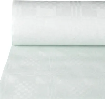 Produktbild von Papiertischtuch mit Damastprägung 100 m x 1 m weiss