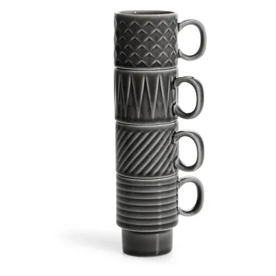 Zdjęcie produktu dla Elegancki zestaw kamionkowych filiżanek do espresso, zestaw 4, 10 cl