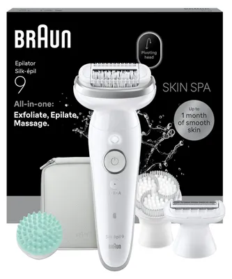 Image de Braun Silk·épil 9 SkinSpa, épilateur pour femmes, couleur : blanc