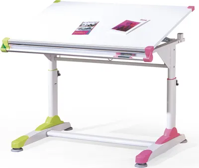 Produktbild von Schüler-Schreibtisch 2COLORIDO weiß / pink-grün