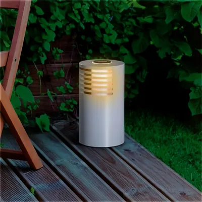 Image de Lampe d'allée solaire à LED - env. Ø 20 cm x 35 cm - métal / plastique Lampe de jardin