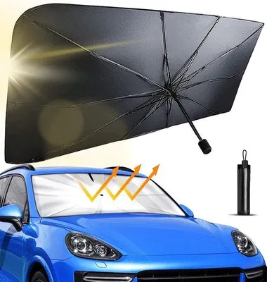 Productafbeelding van Famanu zonnescherm voor auto, voorruit, 125 x 65 cm - UV-bescherming, UPF 50