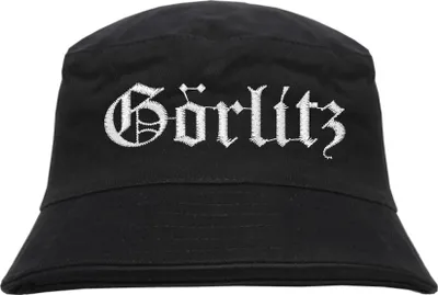 Produktbild von Görlitz Fischerhut - Altdeutsch - bestickt - Bucket Hat Anglerhut Hut Schwarz S/M