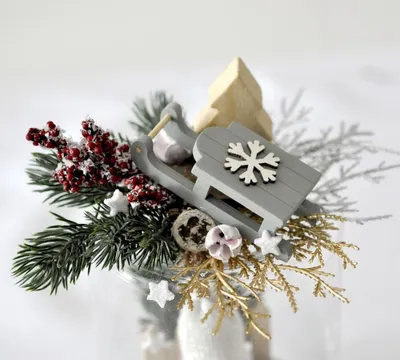 Image de Branches de sapin blanchies décoratives, décoration, 9,5 cm, 6 pièces.