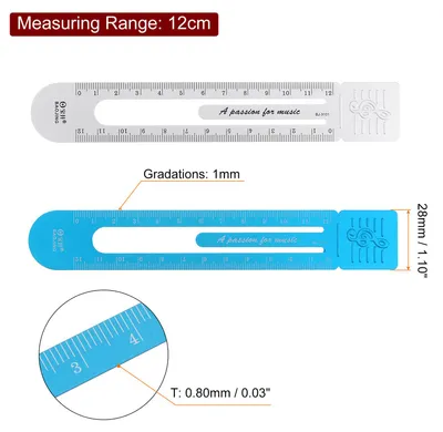 Produktbild von Lineal 12cm Metrische Lesezeichen Clip Lineal Design Metall Aluminiumlegierung Skala auf beiden Seiten Messwerkzeug zum Messen Blau & Silberfarben