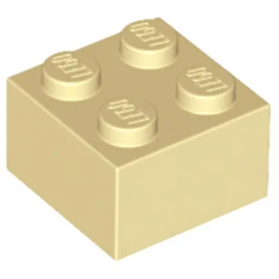 Image de Lego® brique 2x2 3003 - 50 pièces beige