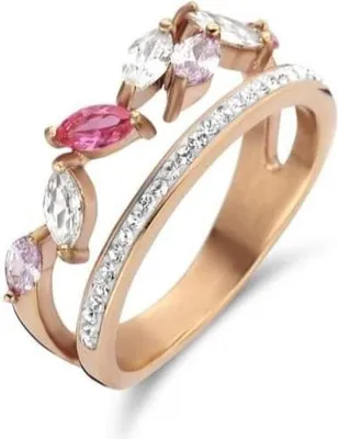 Image de Bague Victoria en or rose avec pierre précieuse