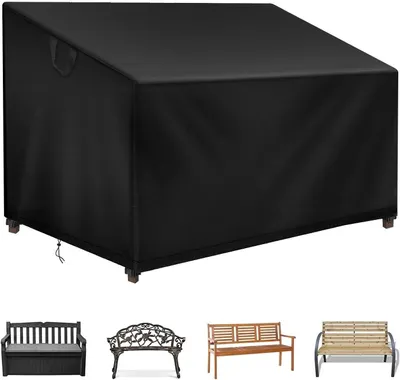 Produktbild von Famanu Gartenbankhülle 2-Sitzer - wasserdicht, wetterbeständig, 500D Oxford, 134 x 66 x 63/89 cm
