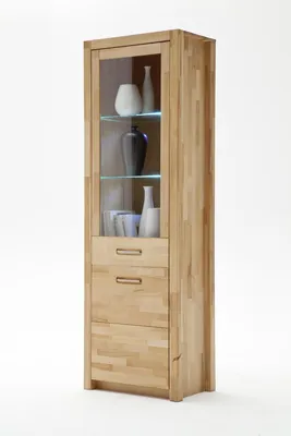 Produktbild von Wohnwand >Fenja< (4-teilig) in Kernbuche massiv - 309x203x46 (BxHxT)