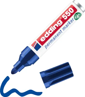 Produktbild von Edding 000927-003, Blau, Rundspitze, Blau, Weiß, Kunststoff, 3 mm, 4 mm