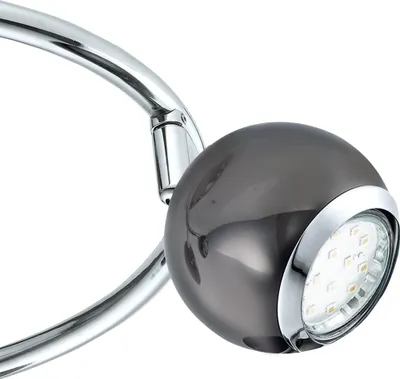 Imagen del producto de EGLO 31007, Lámpara de techo, casquillo GU10, 3 bombillas, LED, 3000 K, color negro, plateado