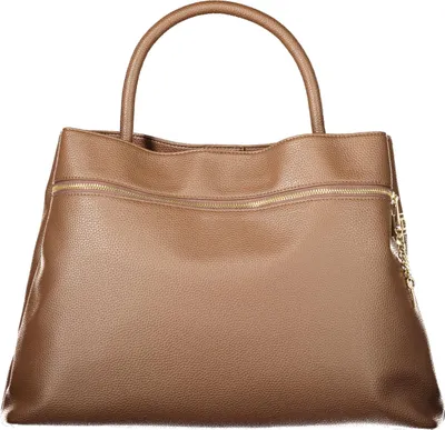 Produktbild von Braune Damenhandtasche mit Schultergurt, vielen Fächern & Schutzfüßen