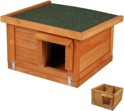 Productafbeelding van Houten igelhuis, waterdicht, 36x24 cm, een schuilplaats voor in de tuin