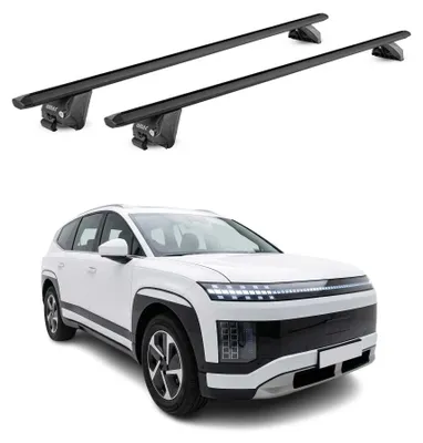 Produktbild von Dachträger Grundtäger für Hyundai Ioniq 9 2025-2026 100kg Alu Schwarz 2 tlg, KI-generiertes Bild