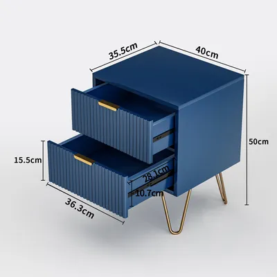 Zdjęcie produktu dla ProximaX stolik nocny z 2 szufladami, szafka nocna Nordic stolik nocny stolik kawowy 40x35,5x50cm