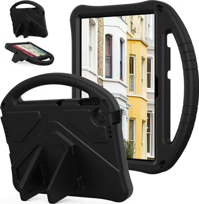 Immagine prodotto di Custodia per bambini per Lenovo Tab 10.1'' TB-311/WIFI 10.1 2025, custodia antiurto leggera in EVA con supporto pieghevole e maniglia nera
