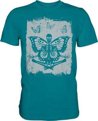 Produktbild von Skelett Schmetterling Insekten T-Shirt – Diva Blue / S