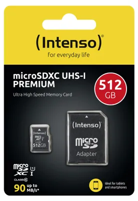 Obrázek produktu pro Paměťová karta Intenso microSDXC-Card PREMIUM 512 GB