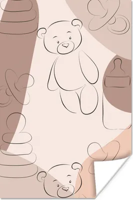 Produktbild von MuchoWow® Poster Baby - Schnittmuster - Kinder 80x120 cm - Papierdruck