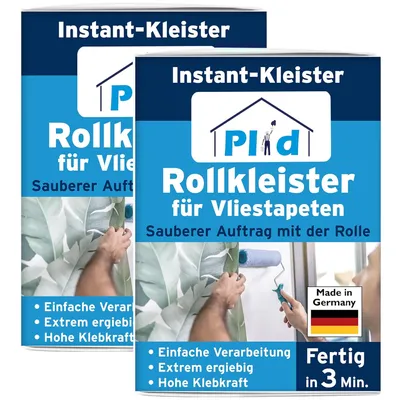 Produktbild von Plid Rollkleister für Vliestapeten 200 gr. - Tapetenkleister in 3 min fertig - hoher Ergiebigkeit