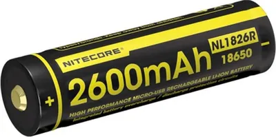 Produktbild von Nitecore NL1826R 18650 Akku 2600mAh 3,6V 5A USB-C