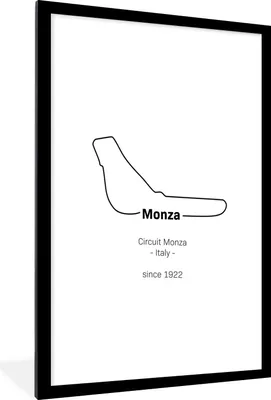 Produktbild von MuchoWow® Gerahmtes Poster Formel 1 - Monza - Rennstrecke 60x90 cm - Poster mit Schwarzem Bilderrahmen Wandposter Rahmen Foto Bilder - Dekoration - Wandposter Wohnzimmer - Hochwertig