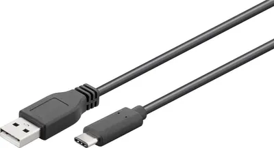 Produktbild von USB-C™-auf-USB-A-Kabel, 1 m, schwarz 2,5 W, 0,5 A, 480 Mbit/s, USB 2.0
