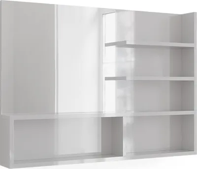 Immagine prodotto di Specchio bagno Vicco  Bianco lucido 89.8 x 65 cm con scomparti aperti, Model 41278