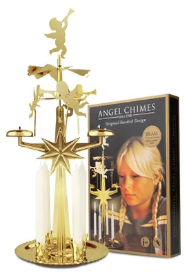 Engelsglockenspiel aus Messing, 4 Kerzen, 23 cm