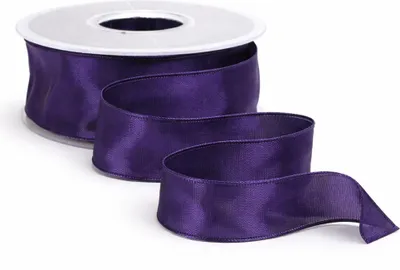 Produktbild von 25m Dekoband Taft Drahtkant B:40mm Taftband Schleifenband Geschenkband Satinband lila