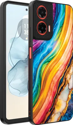 Immagine prodotto di Smartphonica Custodia per telefono adatta per Motorola Moto G04 - G24 - G24 Power - E14 con stampa marmo oro arcobaleno - TPU Backcover Case Rainbow Gold Marble Design