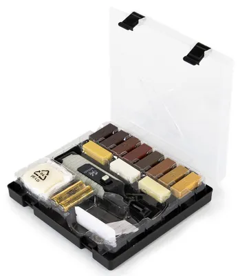 Productafbeelding van bestTools Laminate Reparatieset, 16-delig, inclusief 11 wasverfkleuren en een wassmelter