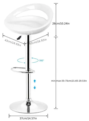 Obrázek produktu pro Barová stolička - Barová židle - Sada barových židlí - Nastavitelná výška 81-101 cm