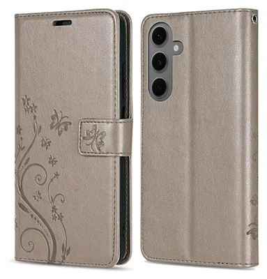 Produktbild von Handy Tasche für Samsung Galaxy S25 FE Hülle Handyhülle Klapphülle Wallet Case in Grau
