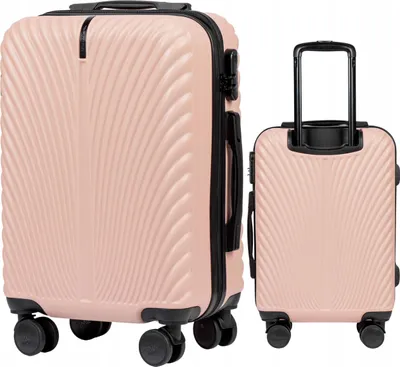 Obrázok produktu pre Príručný kufor WINGS "SWAN" ABS+ 4 kolieska, TSA zámok, 38L, ružový