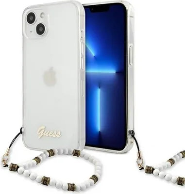 Produktbild von Guess Guhcp13Mkpswh Iphone 13 6,1"" Transparentes Hardcase Weiss Perl
