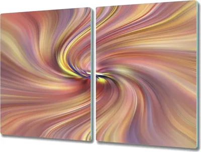 Produktbild von Coloray Herdabdeckplatte 2x40x52 cm Schneidebrett Kochplattenabdeckung Küchenbrett Hackbrett - hypnotische Wirbel